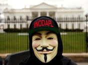 FILE PHOTO: Activist protests the Dakota Access and Keystone XL pipelines at the White House in Washington