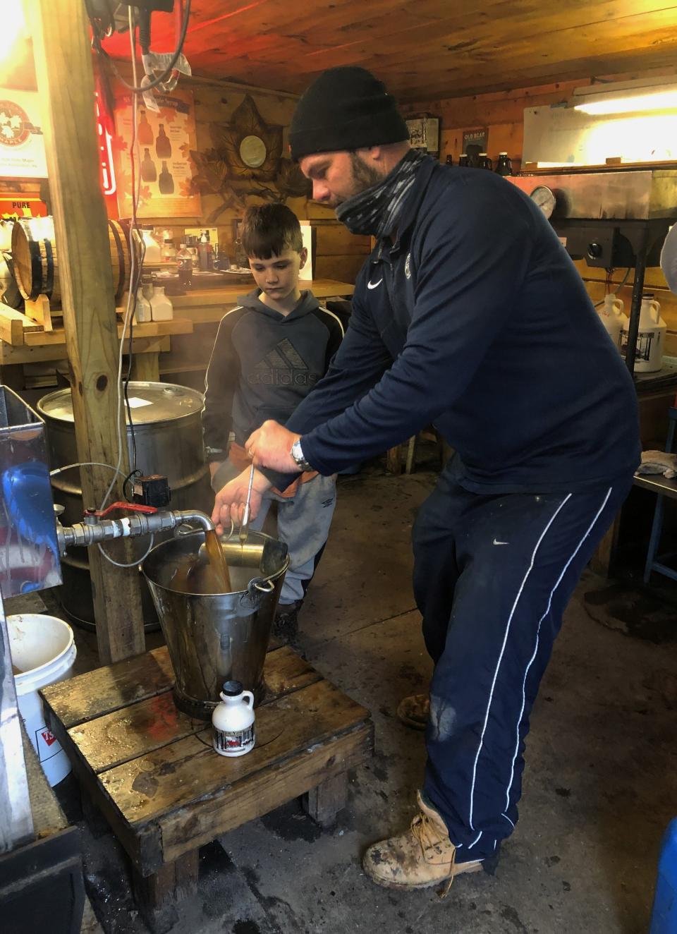 Maple Weekends are back, and in this file photo, Chris and Hayden Schoff, of Schoff's Sugar Shack in Victor, do their part.
