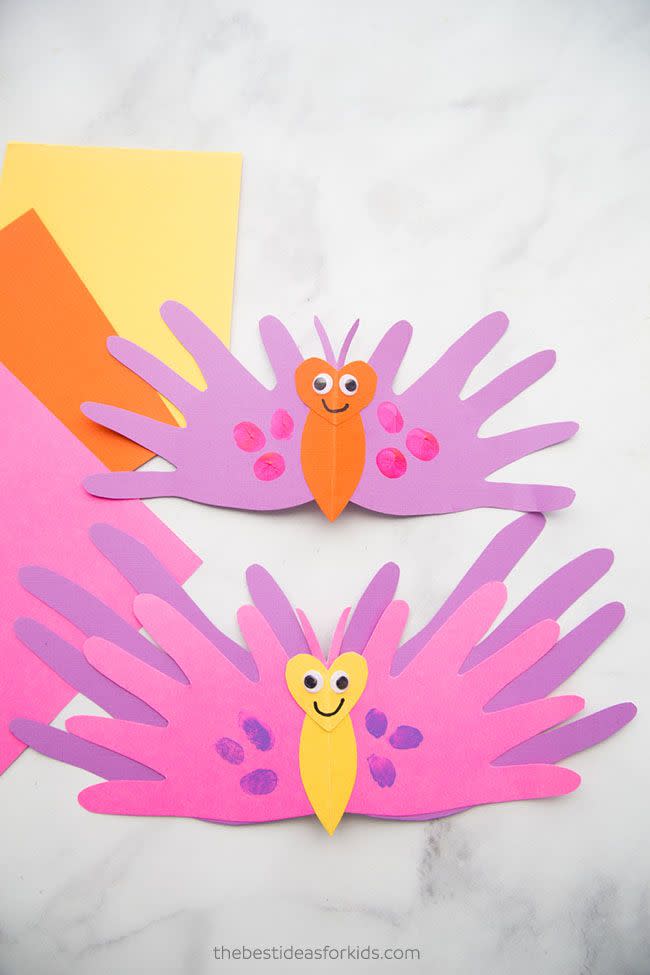 butterfly handprint cards diy mother's day cards