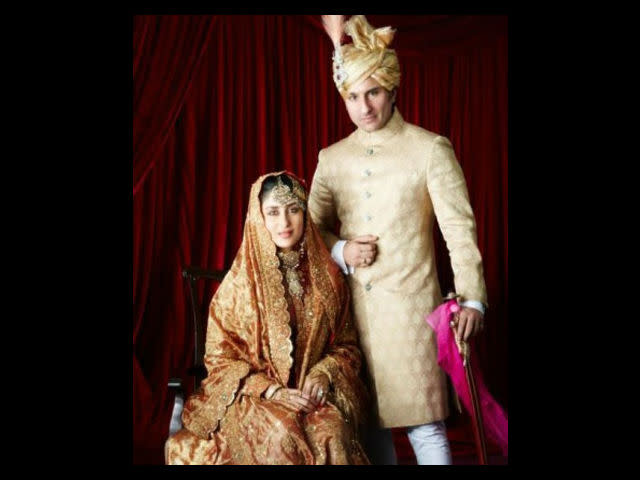 <b>1. Kareena Kapoor</b><br> It was one of the most talked about weddings in India ever. As Kareena jokingly but rightly pointed out - "Even Obama knows about Saif-Kareena wedding, and the parliament should discuss it". So, there is no surprise that it makes to our list.