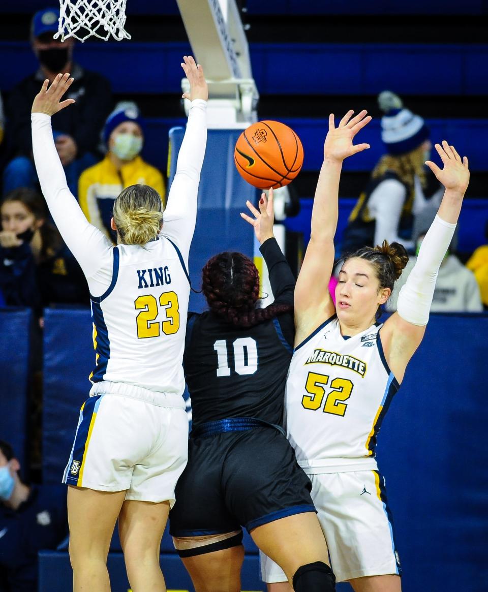 Chloe Marotta, right, is back for a fifth season at Marquette.