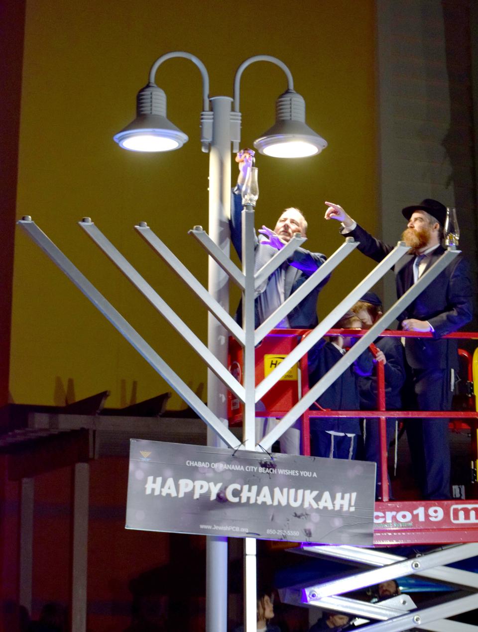 More than 150 people attended the Chabad of Panama City Beach's Grand Menorah Lighting Event on Thursday at Pier Park.