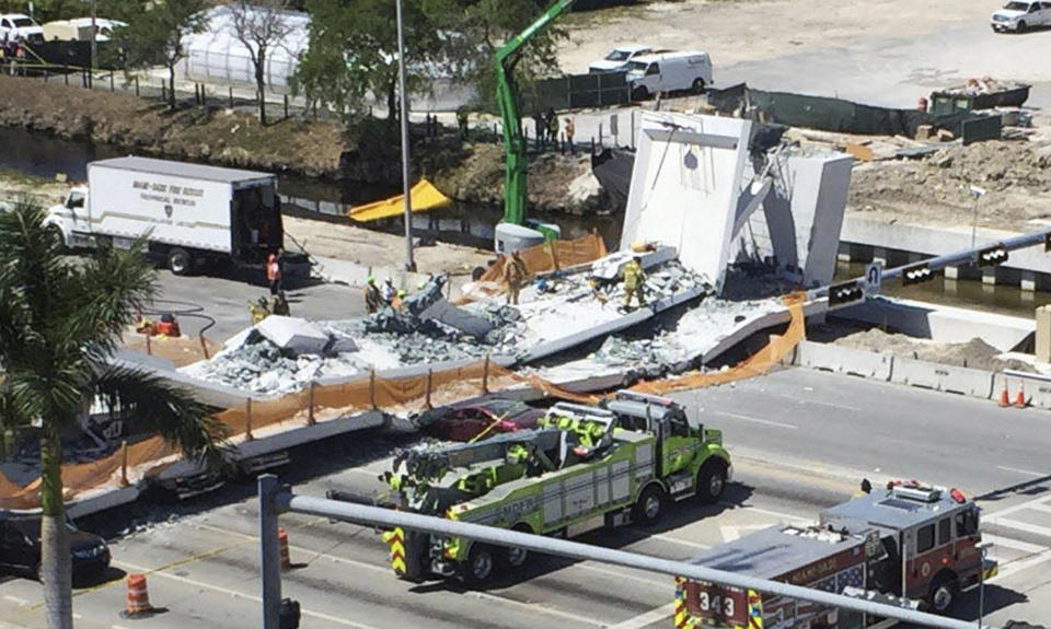 Bridge collapses at Florida International University in Miami