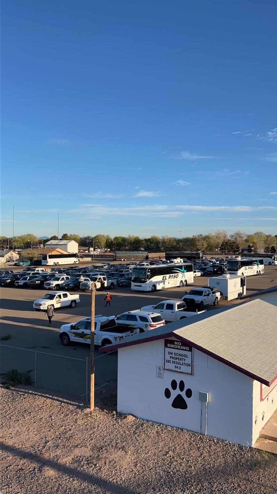 People of Tularosa, NM, gathering for caravan to Trinity bomb site