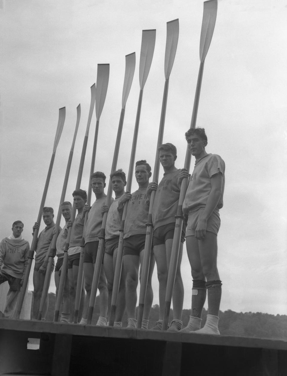 The University of Washington rowing team in the late 1930s