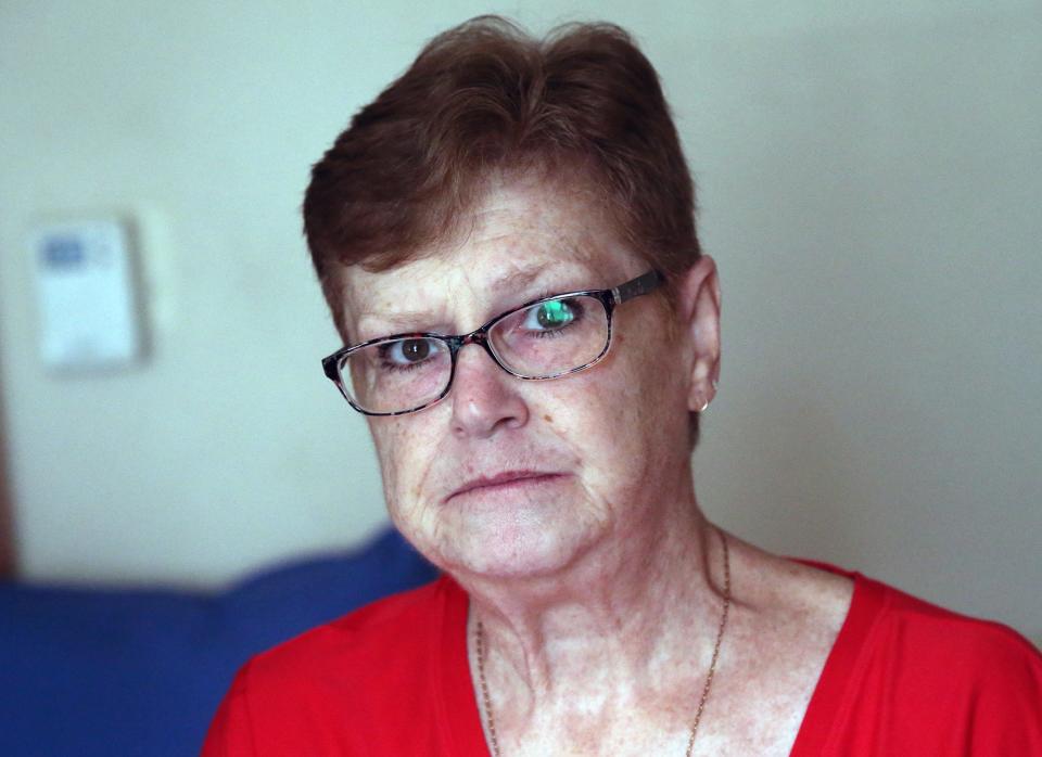 Dover resident Mary Cameron, 64, on Sept. 14, 2021 in her apartment, faces eviction at the end of the month and says her children's landlords will only allow her to stay with them for two weeks.