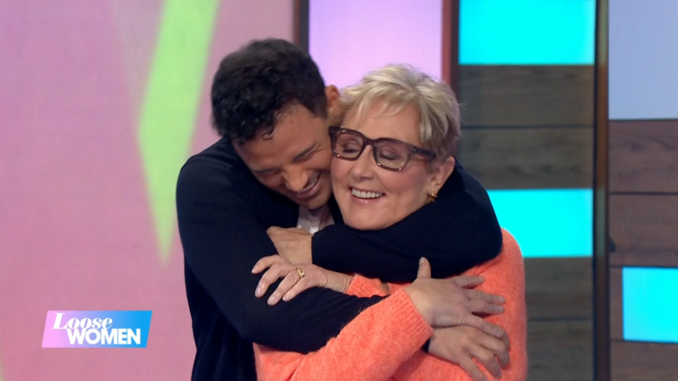 Ryan Thomas and Sue Cleaver hugged as they were reunited. (ITV screengrab)