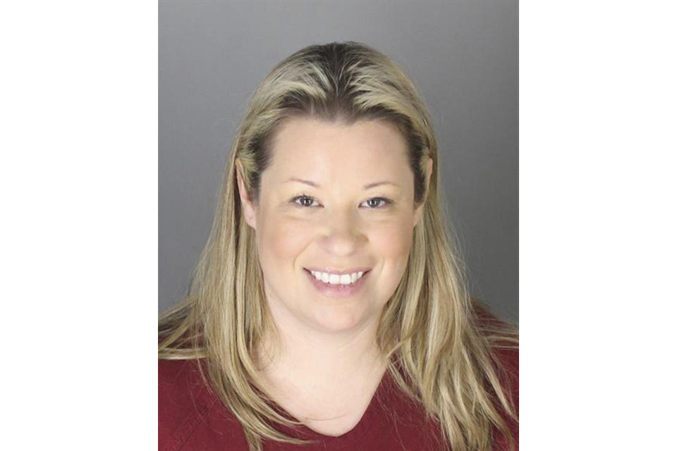 This photo released by the Oakland County Jail, shows Stefanie Lambert. Lambert, an attorney facing criminal charges for illegally accessing Michigan voting machines, appeared in court Thursday, March 21, 2024, in Oakland County, Mich. (Oakland County Jail via AP)