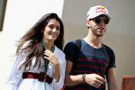 Scuderia Toro Rosso Formula 1 driver Pierre Gasly has been dating Caterina Masetti Zannini, an aerospace engineer. Here they are pictured during final practice for the Abu Dhabi Formula One Grand Prix at Yas Marina Circuit on November 24, 2018 in Abu Dhabi, United Arab Emirates. (PHOTO: (Photo by Charles Coates/Getty Images)