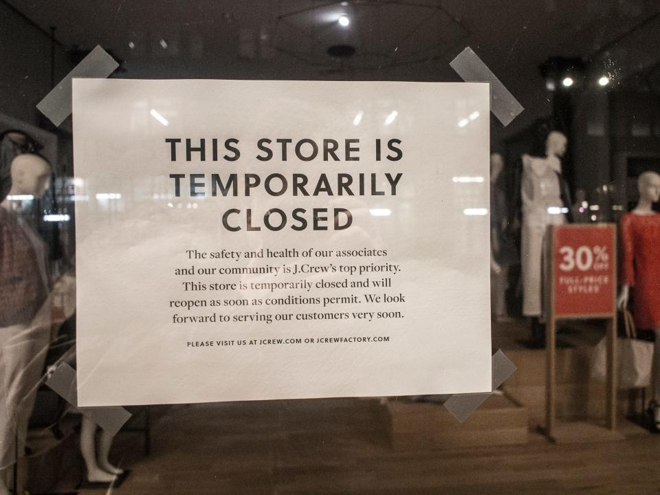 store closed coronavirus business shutdown