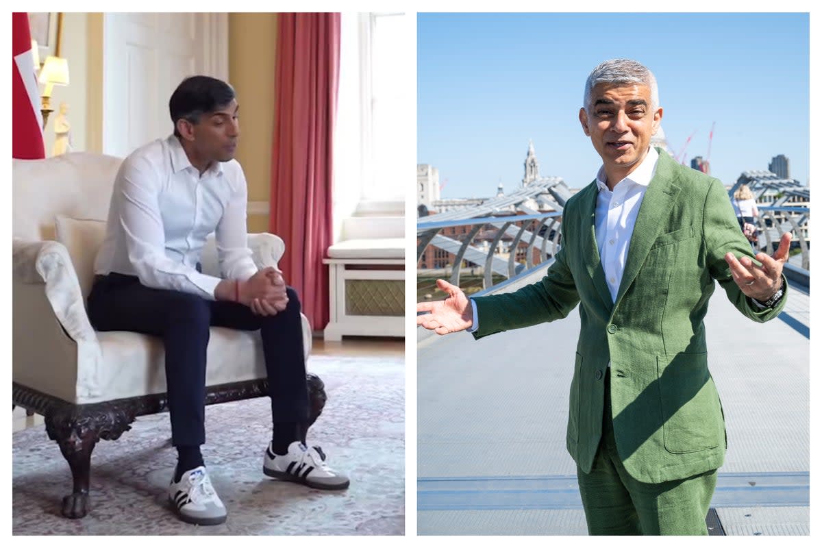 Rishi Sunak wears adidas sambas and Sadiq Khan sports a green suit (Jam Press / Lucy Young)