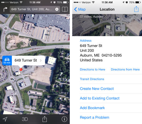 iOS Maps bookmarks