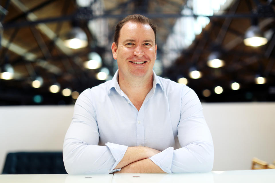 Founder and chief of superannuation platform Roll-It Super, Mark MacLeod, with arms folded.