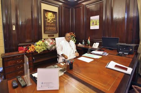 Finance Minister Arun Jaitley sits inside his office at the finance ministry in New Delhi May 27, 2014. REUTERS/Stringer/Files