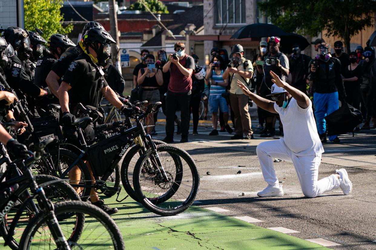 Police declared a riot last month after a protest turned violent (Getty)