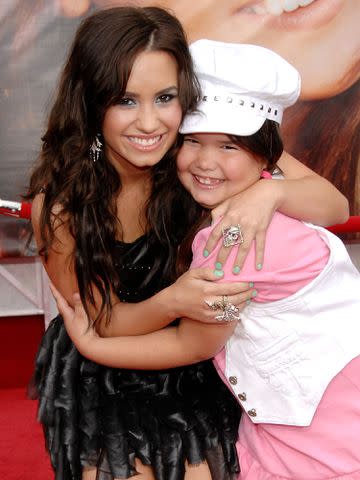 <p>Jon Kopaloff/FilmMagic</p> Demi Lovato and Madison De La Garza at the Los Angeles Premiere of "Hannah Montana The Movie" in 2009.