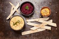 <p>If you love hummus and other snack-worthy dips, you can blend whatever veggies you’ve got on hand right into your creamy app. Even <a href="http://minimalistbaker.com/roasted-beet-hummus/" rel="nofollow noopener" target="_blank" data-ylk="slk:beets taste good" class="link rapid-noclick-resp">beets taste good</a> when you’re eating them with pita!</p><p><b>Related: <i><a href="http://www.refinery29.com/brunch-nyc?utm_source=yahoofood&utm_medium=syndication&utm_campaign=cp" rel="nofollow noopener" target="_blank" data-ylk="slk:Wake & Bacon: NYC Brunches Worth The Hype" class="link rapid-noclick-resp">Wake & Bacon: NYC Brunches Worth The Hype</a></i></b></p>