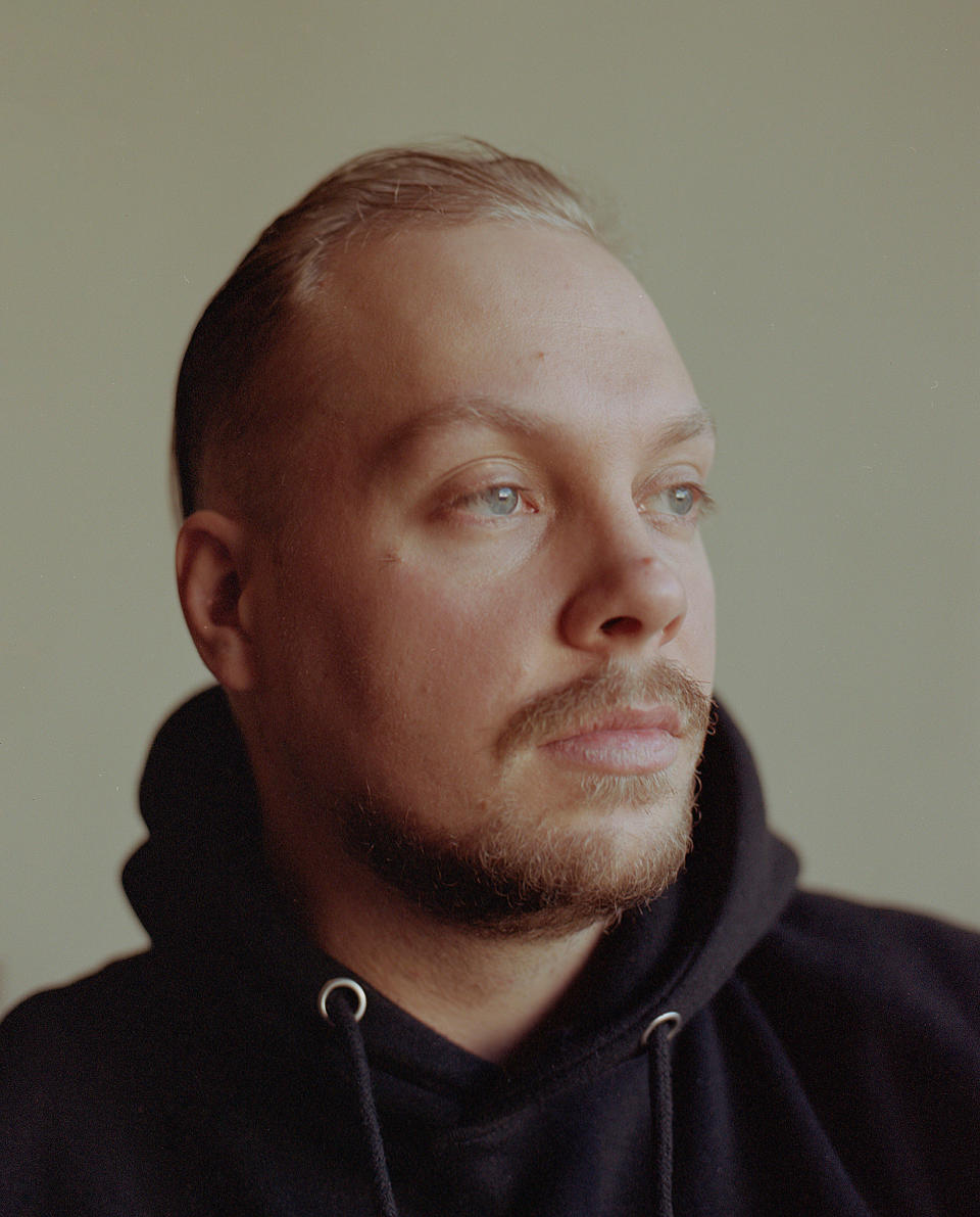 Povilas Adomas Limontas, a 24-year-old bartender from Kaunas, Lithuania who signed up to join the International Legion defending Ukraine, on March 3.<span class="copyright">Tadas Kazakevicius for TIME</span>