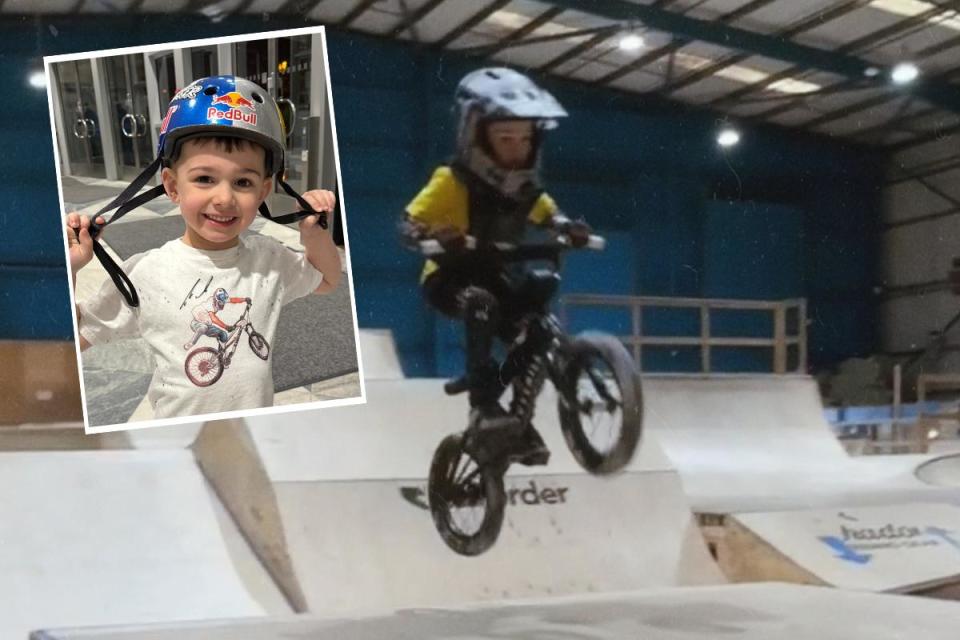 IMPRESSIVE: Four-year-old Parker Gray in action on his BMX <i>(Image: Submitted)</i>