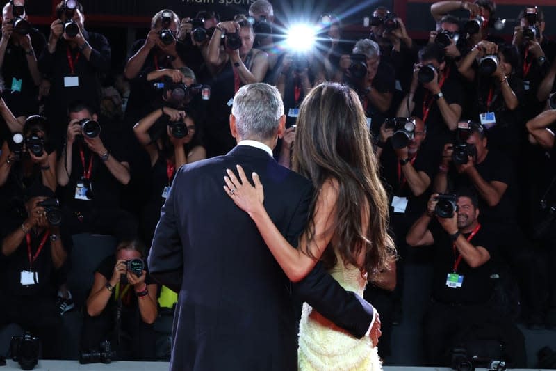 Brad Pitt George Clooney Wolfs red carpet Venice International Film Festival