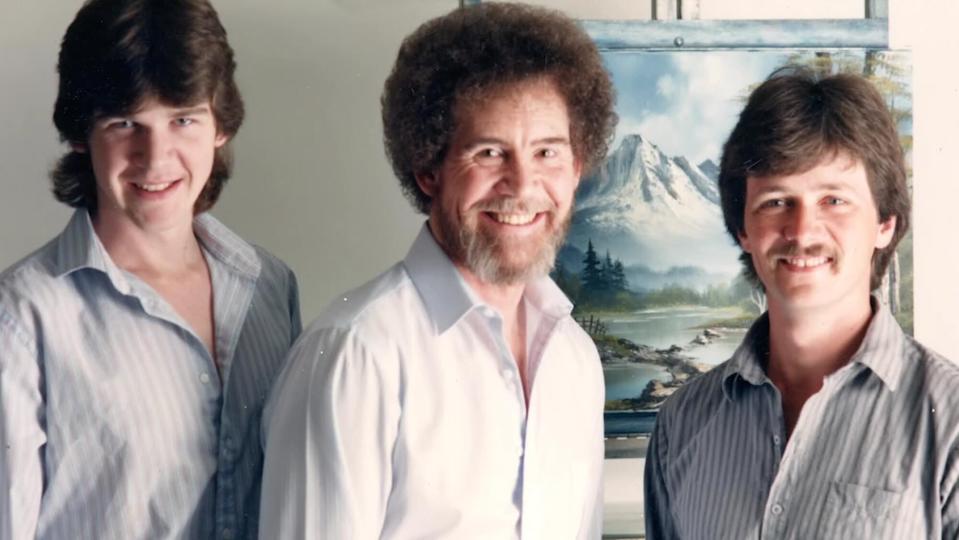 BOB ROSS HAPPY ACCIDENTS; BETRAYAL & GREED. (L TO R) STEVE ROSS, BOB ROSS and DANA JESTER