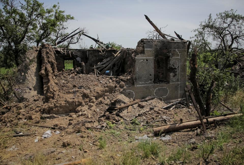 A view shows newly liberated village Neskuchne near the front line in Donetsk region (REUTERS)