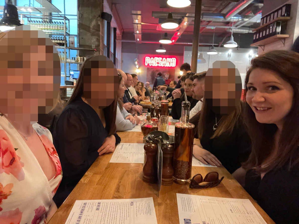 Ms Sturrock had posted a photo of herself enjoying a meal out with friends just days before her death (Facebook)