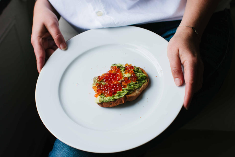 Avocado and salmon caviar toast for breakfast, it’s one of my favorites!