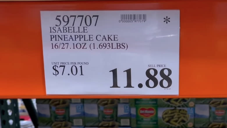 Costco price card