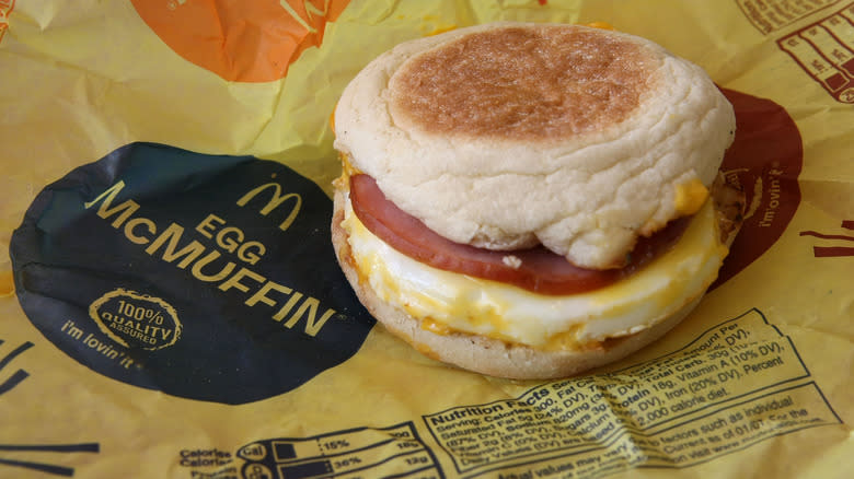 Egg McMuffin on wrapper