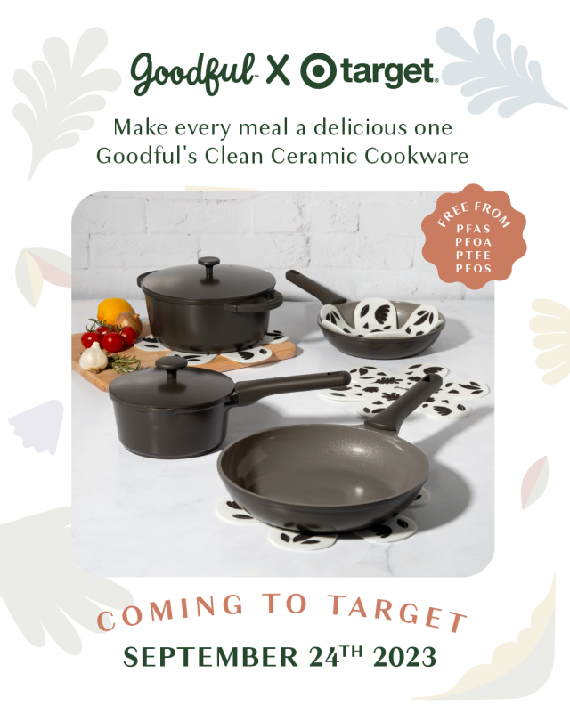 Goodful Cast Aluminum, Ceramic Double Burner Griddle Charcoal Gray