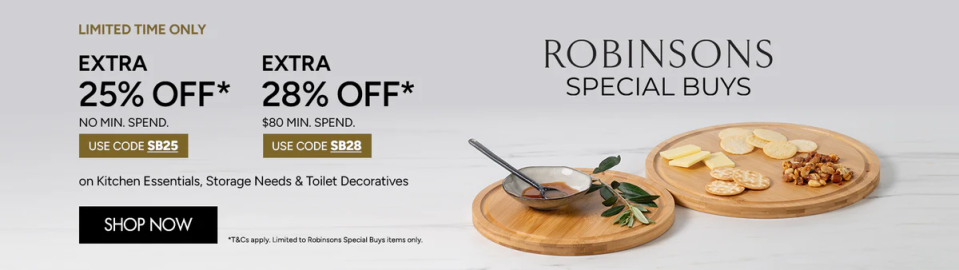 Robinsons Special Buys, time-limited sale on kitchen essentials, toilet decorative and storage essentials. PHOTO: Robinsons