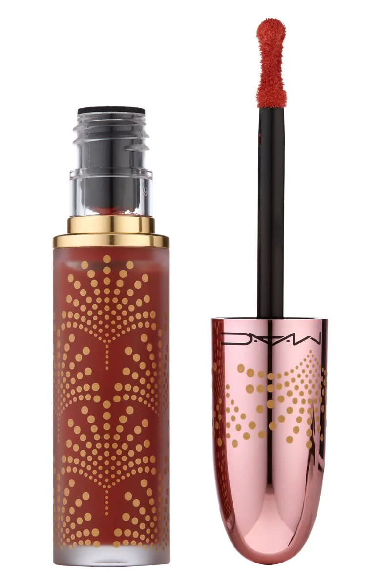 MAC Cosmetics Bubbles & Bows Powder Kiss Liquid Lip Color. Image via Nordstrom.