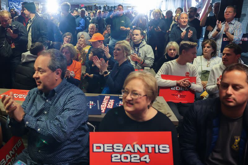 Republican presidential candidate Florida Governor Ron DeSantis campaigns in West Des Moines