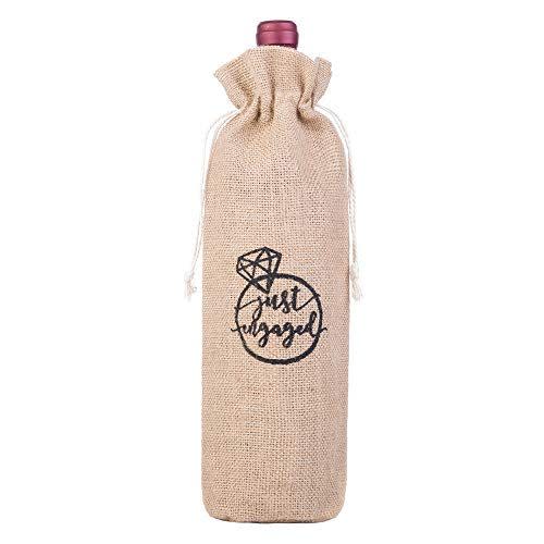 25) Burlap Wine Bag with Drawstring