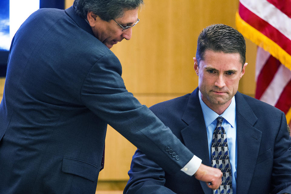 While questioning Horn, prosecutor Juan Martinez shocked courtroom watchers when, without warning, he walked up to Horn, grabbed his pen, and pretended to stab him. Martinez then asked Horn how long that action took, prompting an immediate objection by the defense.  Following a brief sidebar, the judge told Martinez he must notify the court before approaching a witness.  Martinez then asked Horn if it is difficult to be stabbed, to which Horn replied, "I don't stab people."