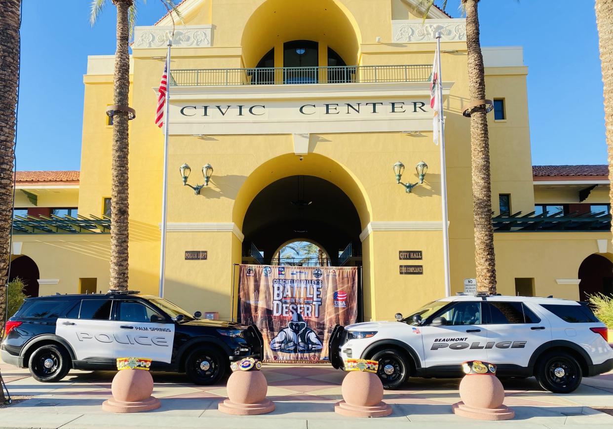 Police officers from various departments, including Palm Springs and Beaumont, will face off in a boxing ring in Cathedral City.