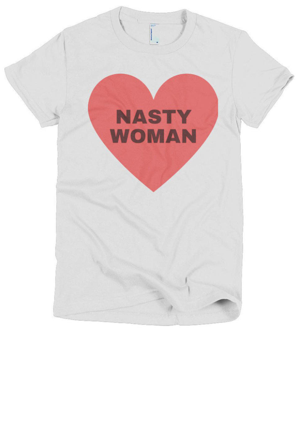 <p>50% of proceeds from the Nasty Woman shirt go to Planned Parenthood ( $110,165<span> from this t-shirt alone has been donated to PP to date)</span>. </p><p><strong>Google Ghost </strong>t-shirt, $25, <a rel="nofollow noopener" href="https://googleghost.com/collections/apparel/products/short-sleeve-womens-t-shirt-5" target="_blank" data-ylk="slk:googleghost.com;elm:context_link;itc:0;sec:content-canvas" class="link ">googleghost.com</a>. </p>