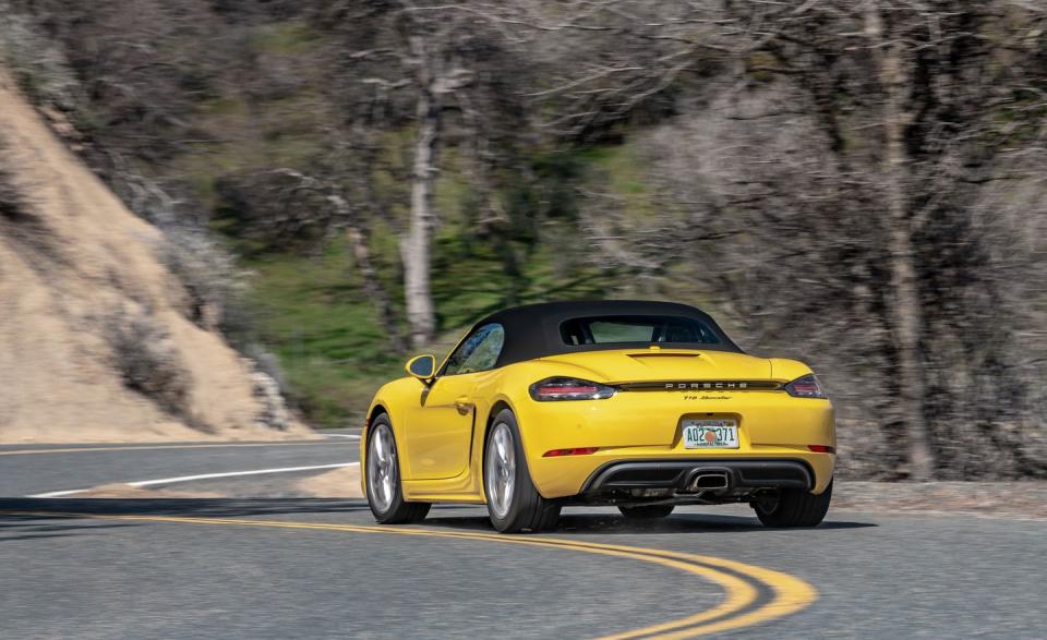 <p>While it corners with the sharpness of a monofocused sports car, the Boxster never makes its passengers pay for the thrills. The 718's suspension compresses and rebounds with shorter strokes than the Z4's, and yet the Porsche's dialed-in dampers provide better impact absorption than the BMW's do.</p>
