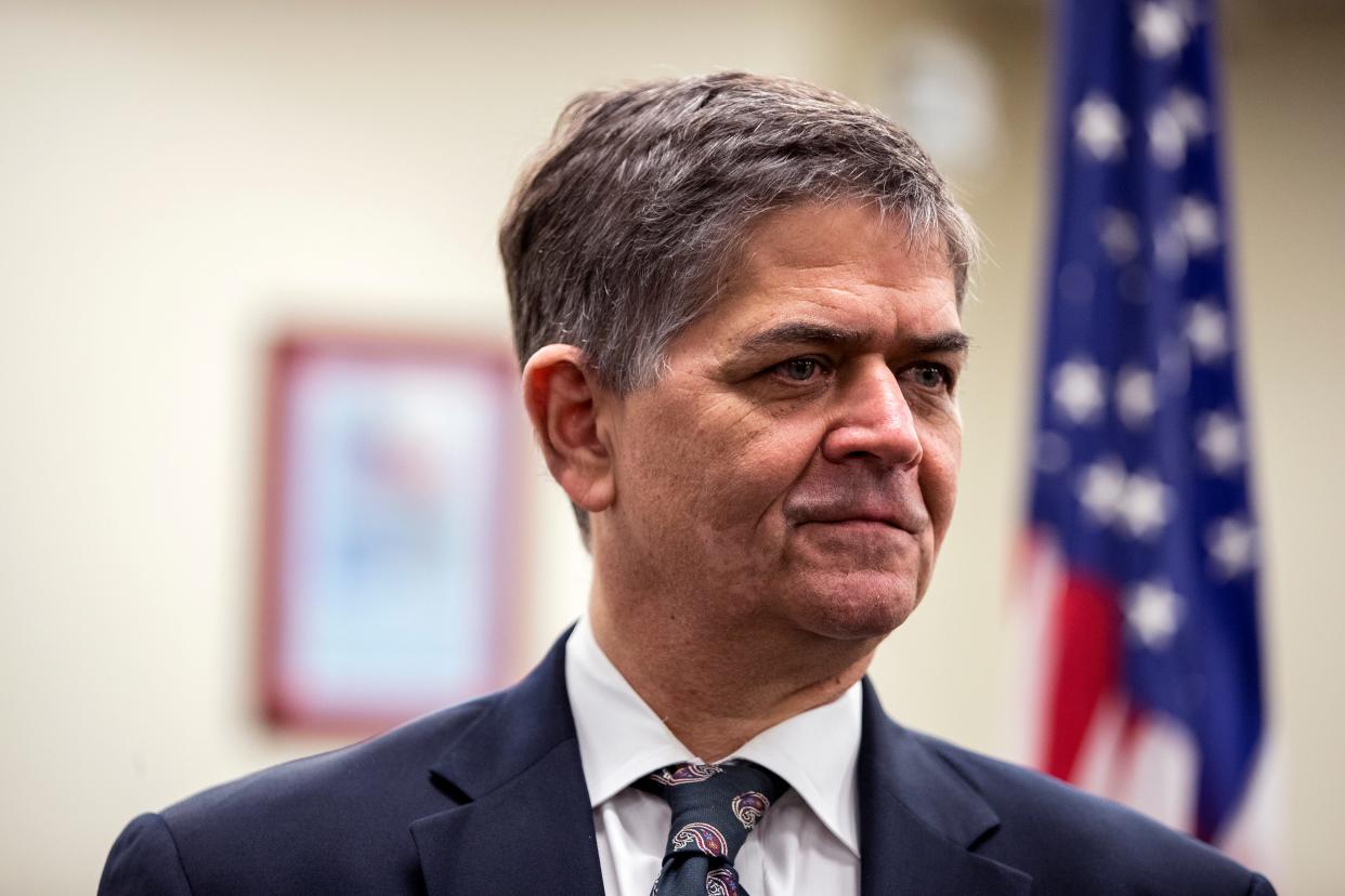 U.S. Congressman Filemon Vela participates in a joint press conference announcing Vela's appointment to the Armed Service Committee on Friday, February 1, 2019, at the Nueces County Courthouse.