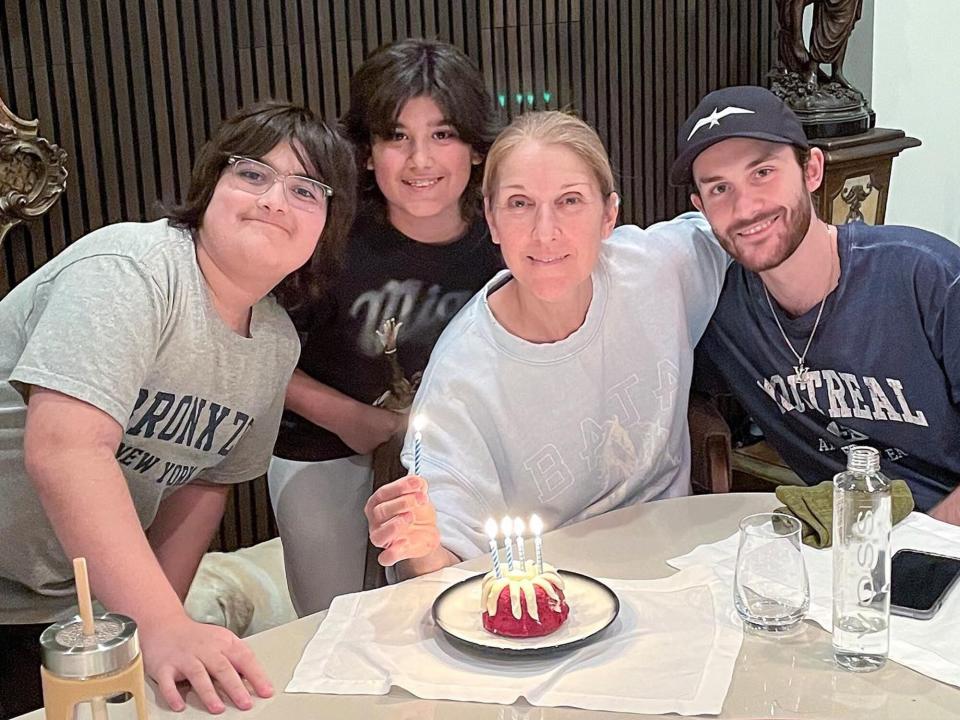 Celine Dion with her kids