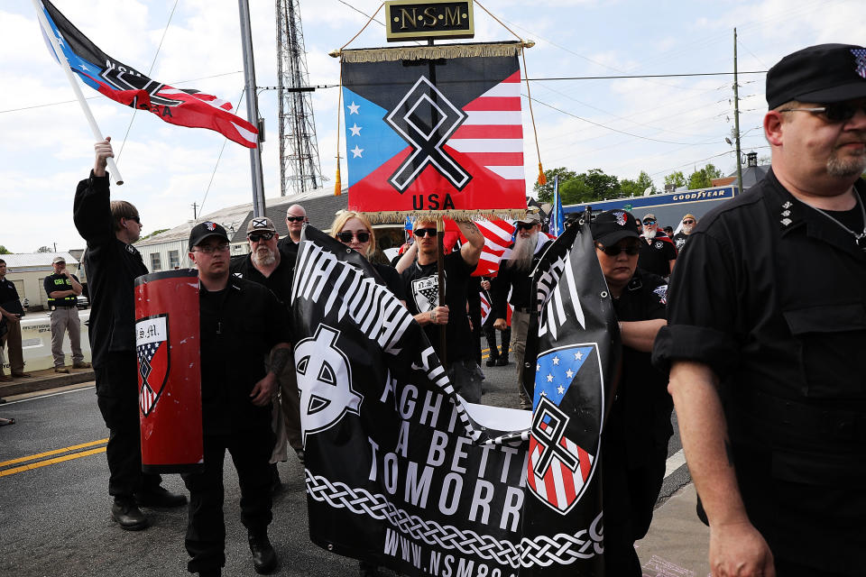 White nationalists rally in Newnan, Ga.