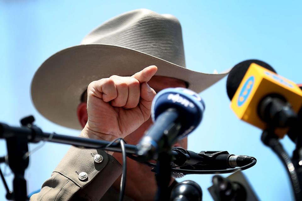 Texas Department of Public Safety official Victor Escalon speaks at a press briefing Thursday in Uvalde.