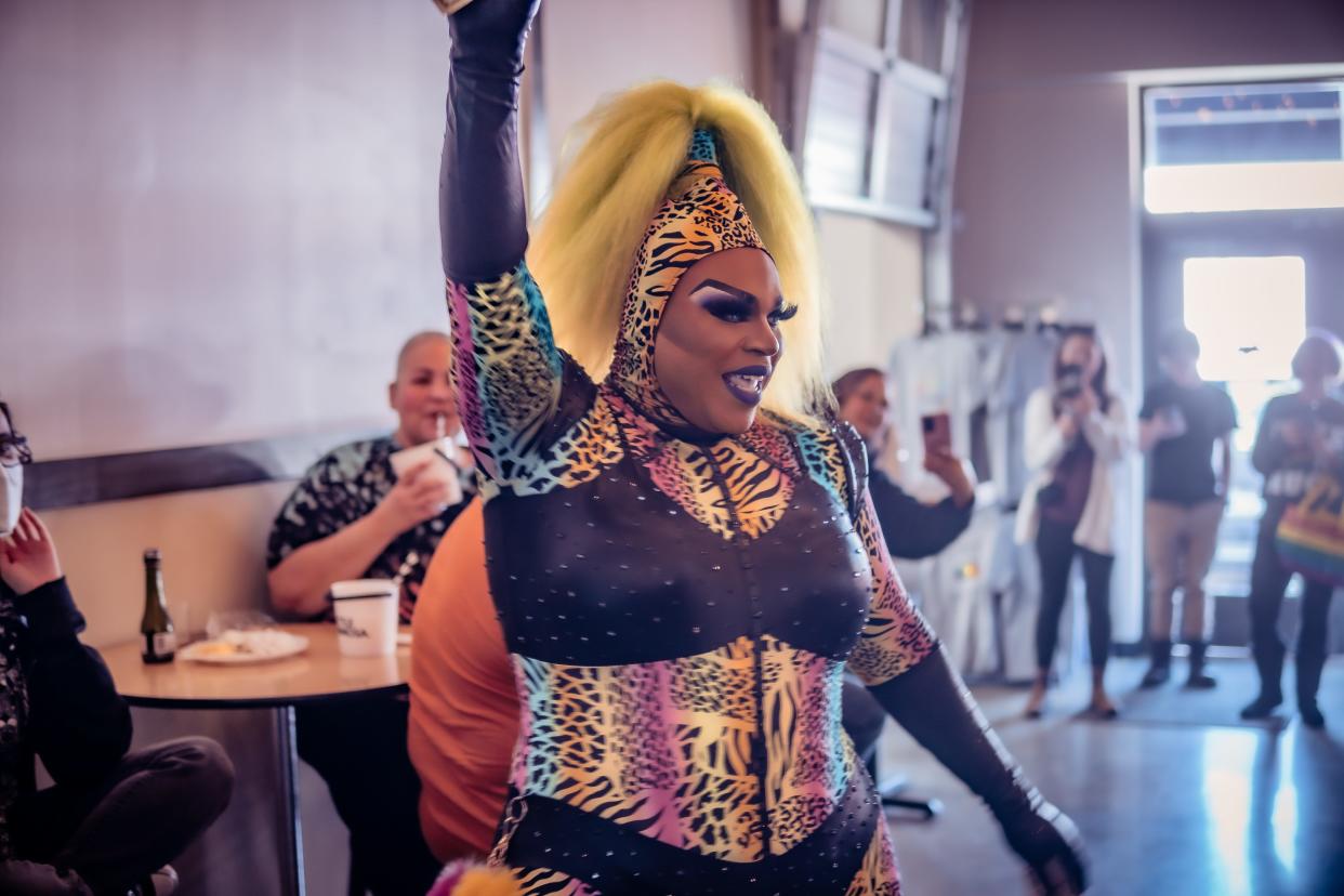 Tatianna Matthews performs at a March 19 Carolina Drag Brunch event at Gaston Brewing Taproom, 421 Chicago Drive in Fayetteville.