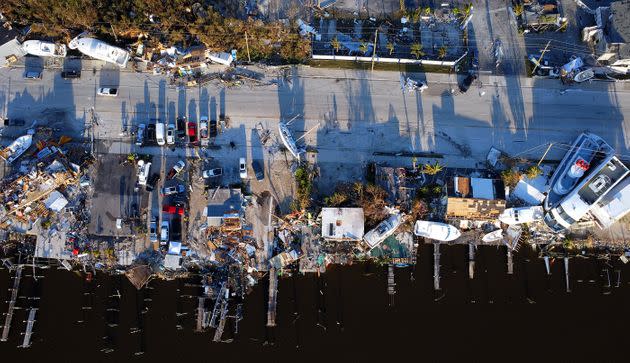 Washed-up boats and destruction at Fort Myers Beach on Sept. 29. (Photo: The Washington Post via Getty Images)