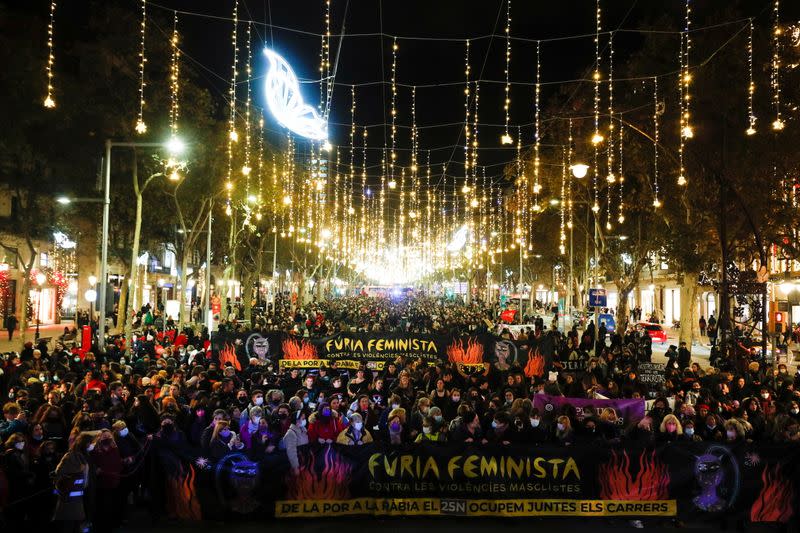 Protest on the International Day for the Elimination of Violence against Women, in Barcelona