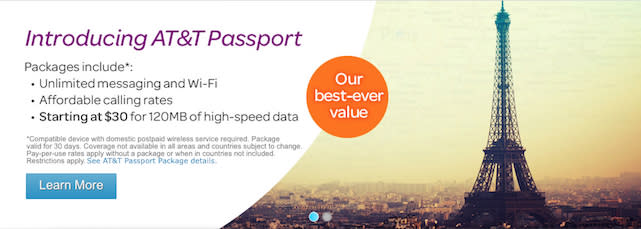 AT&T Passport International Roaming Plans