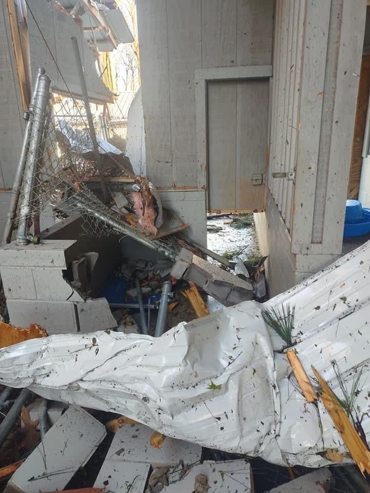 The Amore Humane Society was severely damaged in the storm (Facebook/Amory Humane Society)