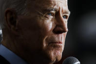 Democratic presidential candidate former Vice President Joe Biden speaks during a campaign event at Iowa Central Community College, Tuesday, Jan. 21, 2020, in Fort Dodge, Iowa. (AP Photo/Matt Rourke)