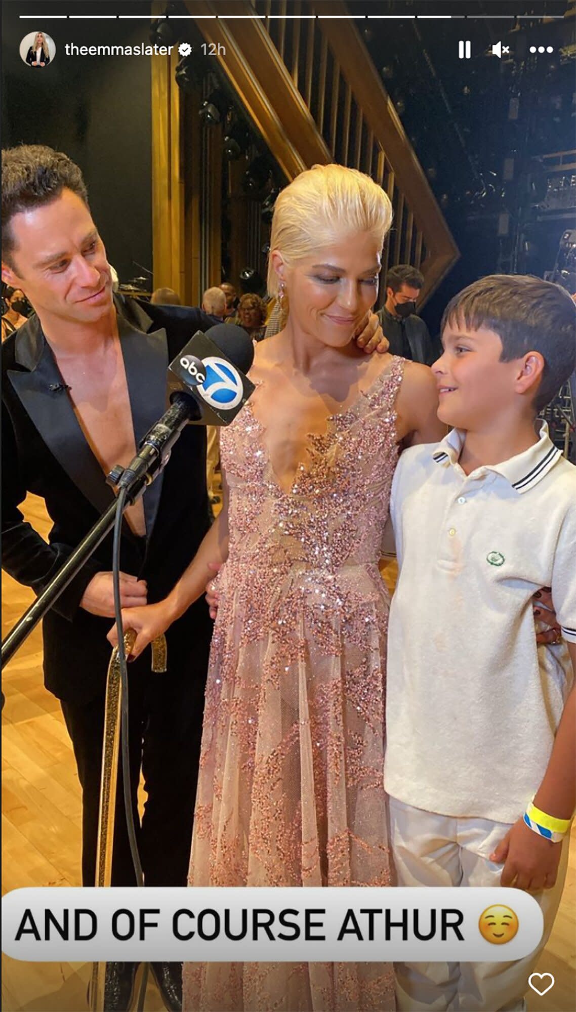 Emma Slater/Instagran. https://www.instagram.com/stories/theemmaslater/2951449895651765503/. dancing with the stars last night selma blair with her son arthur